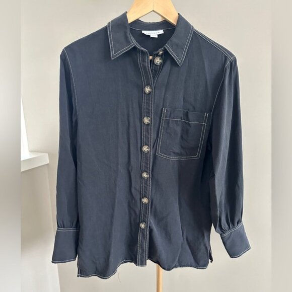 Topshop Button-Down Collared Shirt – Size 4 (US 4 / UK 6) - Picture 1 of 5
